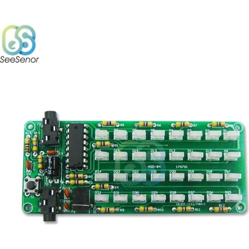 ASD-84 Level Indicator Electronic DIY Kit 8*4 Audio Spectrum 8x4 Voice Spectrum Lights Red+Blue Colorful Display DC 5V