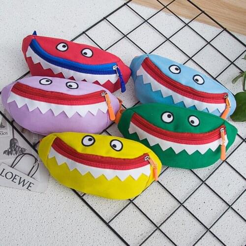 Canvas Money Bags Children Waist Bag Messenger Crossbody Bag Korean Style 1Pcs Multi Purpose Nice Gift for Boy Girl Cute Cartoon