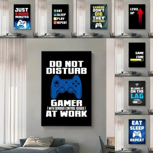 Game Video Canvas Painting Art Posters Quotes and Prints Box Console Wall Art Picture For Boys Gaming Room Decoration Gift