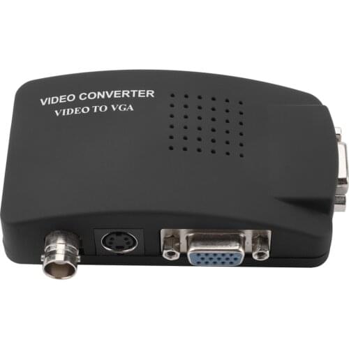 BNC to VGA Video Converter Composite S video Input to PC VGA Out Adapter Converter Switch Box for PC MACTV Camera DVD DVR