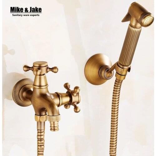Brass antique bidet shower kit bathroom antique shattaf shower kit with 1.5 shower hose brass shower kit
