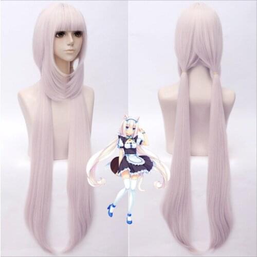 NEKOPARA Chocolat Cosplay Wig Vanilla Kawaii Long Ponytails Brown Heat Resistant Synthetic Hair Wigs