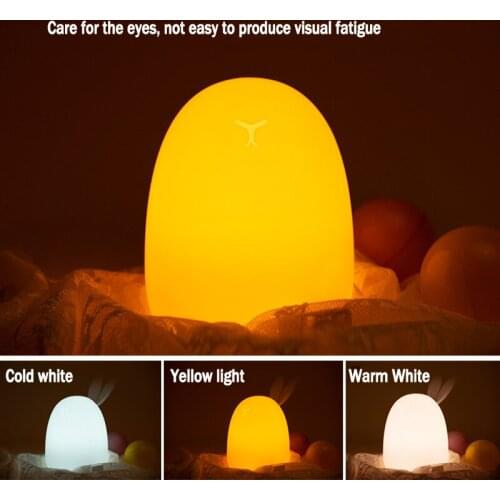 Sound Control Night Light Cartoon Rogue Rabbit Silicone Pat Led Table Lamps ValentineS Day Gifts Decoration Home