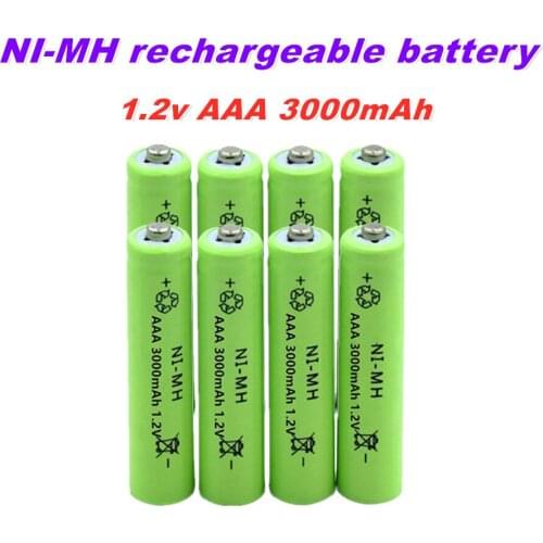 100% New 1.2v NIMH AAA Battery 3000mah Rechargeable Battery ni-mh batteries AAA battery rechargeable for Remote Control Toy
