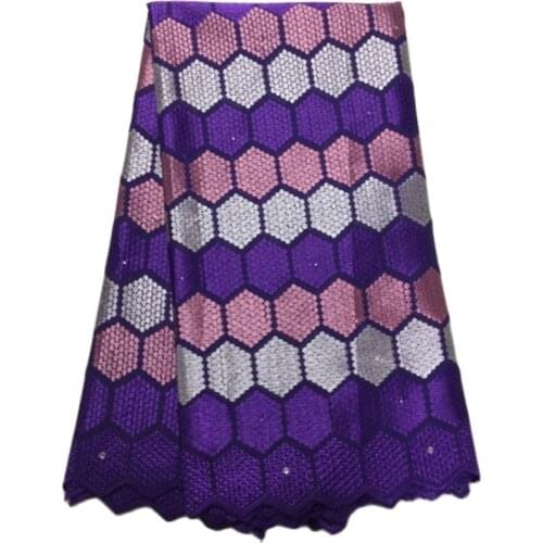 New Arrivals Swiss Voile Lace In Switzerland High Quality African Dry Lace Fabric 100% Punch Holes With Stones For Party Sew