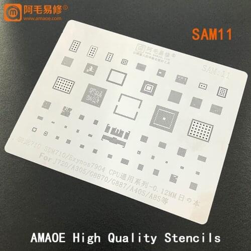 AMAOE SDM710/Exynos7904 CPU For SAMSUNG J720/A305/G8870/A40S/A8S EMMC Power WiFi IC CHIP BGA reballing Stencil Tin Solder Heat