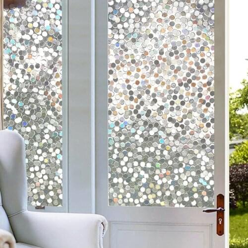 3D Clear Home Decor Stained Glass Film Window Sticker Tinted Rainbow Self Adhesive Privacy Glass Sticker Window Static Cling