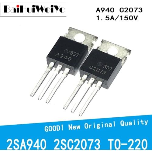 20PCS/LOT 2SA940 2SC2073 A940 C2073 1.5A/150V TO-220 TO220 Three Side Switch Output Voltage Regulator