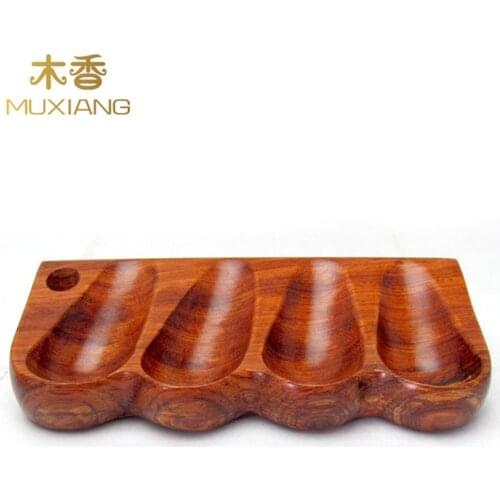 RU-MUXIANG High Quality Beech Wood Smoking Pipe Racks Pipe Specialized 4 Pipe Spoon Type Holder Smoking Fittings fa0019