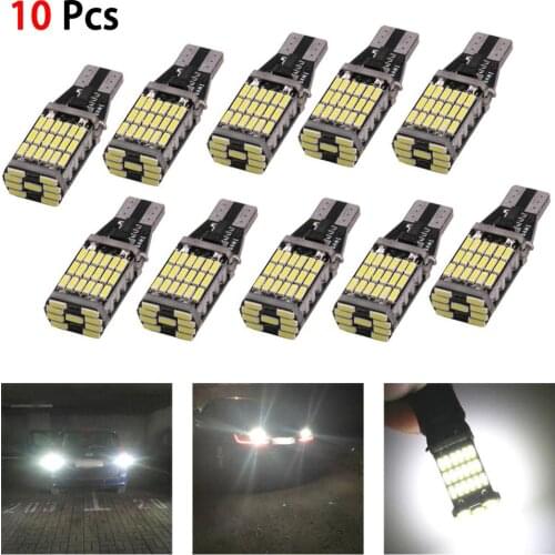 10PCS Superior LED T15 W16W 45 SMD 4014 Car Auto Canbus Reversing Lamps Stop Light Back up Lights Reverse Bulb Error Free