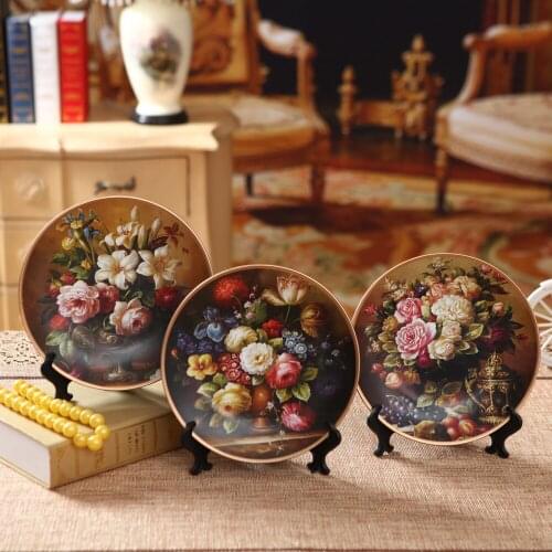 Three shipping European retro home decor living room luxury dish garden ornaments creative process Wobble plate sitting exhibiti