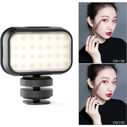 Ulanzi VL28 LED Video Light 6500K Ultra Mini Rechargable Adjustable Vlog Light for Youtube Selfie Live Type-C Charging Light