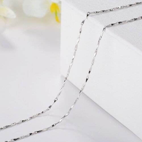 DIWENFU Bijoux Femme 45cm 925 Sterling Silver Necklace Collares Mujer Sale with Free Shipping Clearance Sale Chain Jewelry
