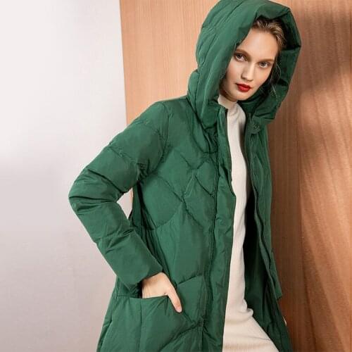 Womens Down Jacket Thick Hooded Loose Down Jacket Long Famle Warm Jacket 95% White Duck Down Autumn and Winter New