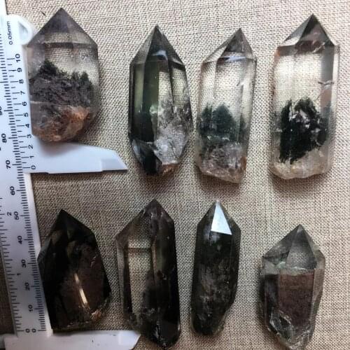 1pcs Phantom Quartz Wand Ghost Quartz Point Clear Crystal Quartz Obelisk Chakra Meditation Healing Standing Point Home Decor