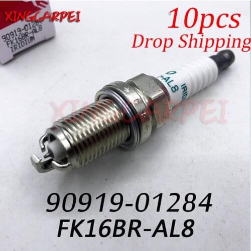 10pcs FK16BR-AL8 90919-01284 Iridium Spark Plug fit for Toyota AQUA YARIS SIENTA VITZ PRIUS C FIELDER FK16BRAL8 9091901284
