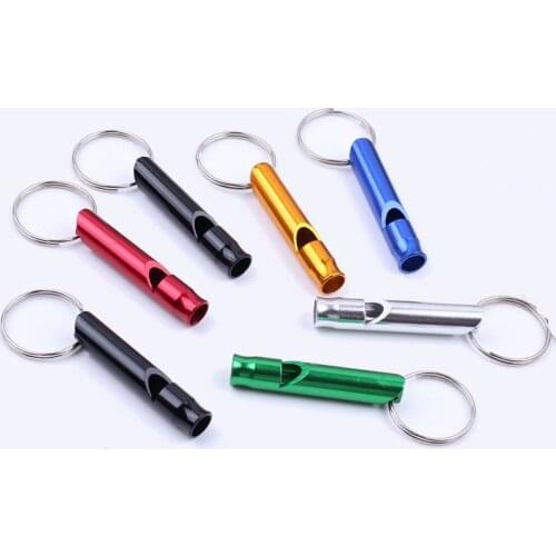 1000 pcs Outdoor Safety Survival Emergency Whistle Key Chain Aluminum Alloy Metal for hiking Camping Mix Color