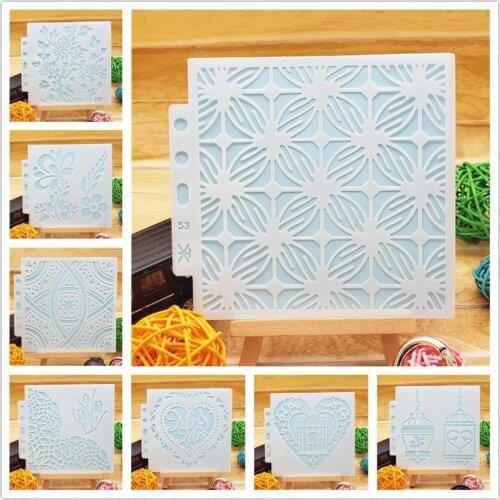 13x14cm Flowers Tree Scrapbook Stencils Spray Plastic Mold Shield DIY Cake Hollow Embellishment Printing Lace Ruler Valentine