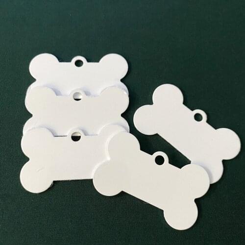 30Pcs/Lot 50*29MM Pet Tags Sublimation Dog Name Tags Blank Bone-Shape Pet Dog Tag Aluminum Double Sided Pet ID Tag