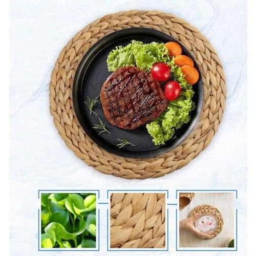 6Pack Round Woven Placemats for Dining Table Straw Braided Placemat Heat Resistant Non-Slip Weave Placemats 7.8 Inch