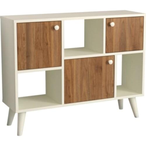 Algos 6 Shelves 3 Cover Multi-Purpose Wardrobe Mat Moonstone Native Walnut