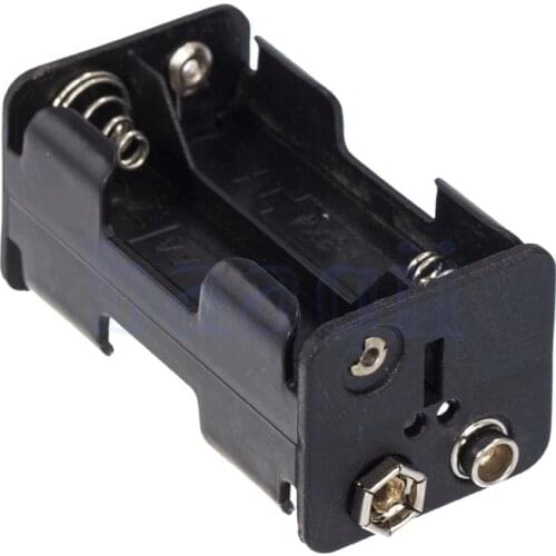 BAAQII 1Pcs 4 X AA Size Batteries Holder Box 6V DC Case With 9V Snap Clip A1899