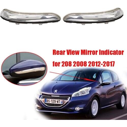 Side Wing Door Rear View Mirror Turn Signal Indicator Light Lens Cover Case for Peugeot 208 2008 2012-2017 1607512680