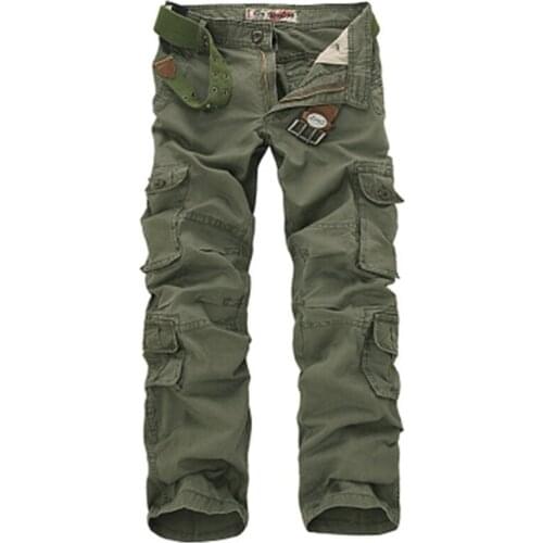 Fashion Military Cargo Pants Men Loose Baggy Tactical Trousers Oustdoor Casual Cotton Cargo Pants Men Multi Pockets Big Size