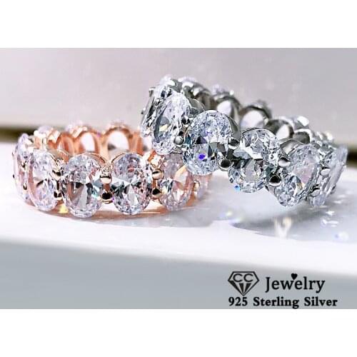 CC Luxury Rings For Women S925 Silver Oval Stone Brilliant Cubic Zirconia Ring Fine Wedding Jewelry Drop Shipping CC3115