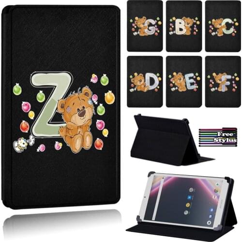Case for Archos Core 80 /Archos Core 101 (3G/3G Ultra/3G V2) Cute Bear Letter PU Leather Anti-fall Tablet Case + Free Stylus