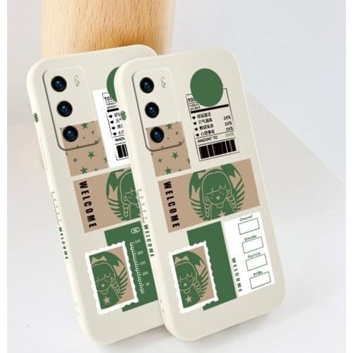 Simple Girl Phone Case For Huawei P40 P40Lite P30 P20 Mate 40 40Pro 30 20 Pro Lite P Smart 2021 Y7a Liquid Silicone Cover