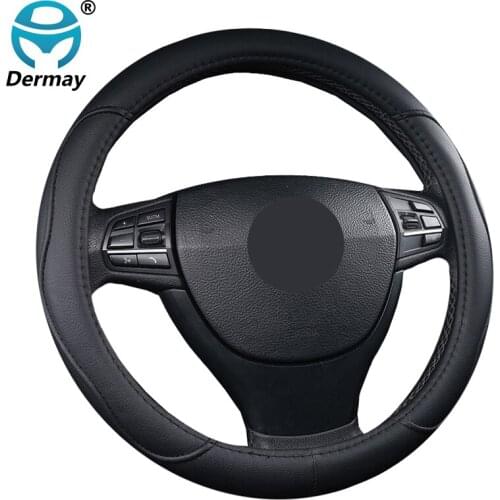 6 Colors Car Steering Wheel Cover Fashion Artificial Leather Volant Braid On The Steering-wheel Funda Volante Auto Car Styling