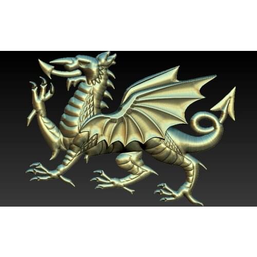 Dragon 3d model relief for cnc carving engraving in STL file format artcam aspire -7706