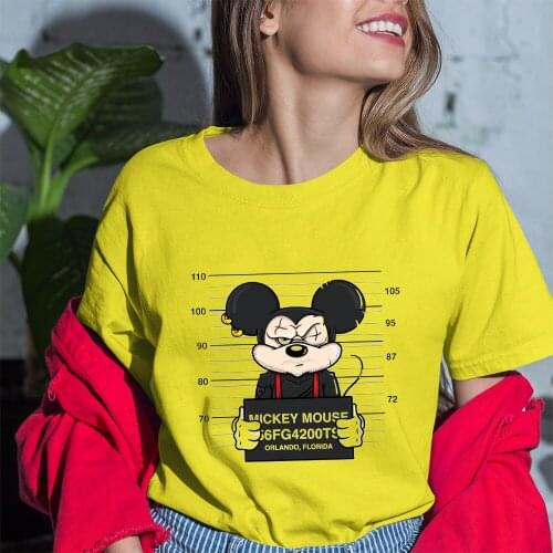 New Summer T-Shirt Disney Mickey Mouse Printed Tshirt Woman Cartoon Tee Anime Harajuku 90s Tshirt Female Streetwear Unisex Tops
