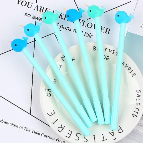 2 Pcs/lot Cute Kawaii Dolphin Gel Pen Signature Pen Escolar Papelaria School Office Supply Promotional Gift