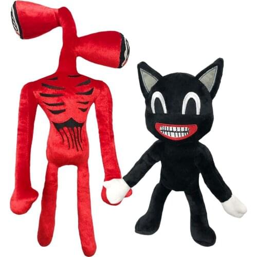 Siren Head Double Head Plush Doll Toy Black Siren Head Black Cat Plush Soft Plush Toy Halloween Horror Character Doll Toy Gift