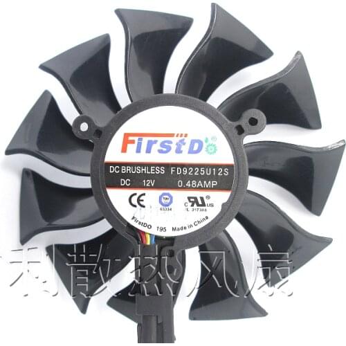 85mm Firstd FD9225U12S DC 12 V 0.48A 4Pin Lufter Ersatz Fur Sapphire HD5830 HD6870 6790 Graphics Grafikkarte Fan