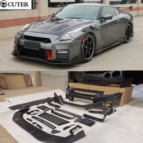 GTR GT-R R35 Car body kit Carbon fiber FRP front bumper rear bumper side skirts rear spoiler for Nissan GTR nismo style 09-17