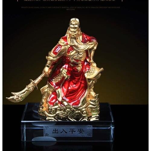 GOOD HOME OFFICE Company SHOP CAR TOP Efficacious Money Drawing thriving business GUAN GONG Buddha FENG SHUI BRASS art statue