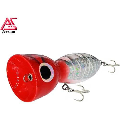AS 125g145g Wood Tuna Lure Trolling Bait Popper Boat Fishing BKK Treble Hooks Saltwater Topwater Carp Artificial SwimBait Leurre
