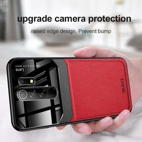 Leather Glass Case for Xiaomi Redmi 9C 9A 9 Shockproof Leather Lens Glass Case Cover for Xiaomi Redmi9 Note9 Redmi9C Redmi9A