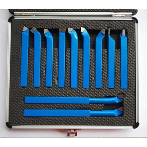 11PCS Metal Carbide CNC Lathe Tools Mayitr Carbide Brazed Tipped Cutter Tool Bit Cutting Set Kits Welding Turning Tool Holder
