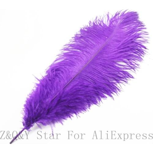 Natural 10-100PCS ostrich hair 40-45CM (16-18 inches) dyed purple DIY craft jewelry decoration jewelry clothing feather