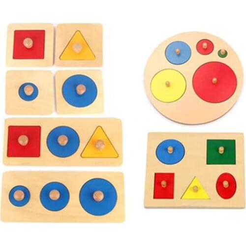 New Baby Montessori Educational toy Wooden 3D Shape matching Puzzles Wooden Geometry panels Sensory Intellectual Learnings Toys