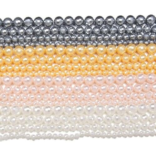 Wholesale Natural Shell Pearl Beads Round Seashell Loose Ball Beads for Jewelry Making DIY Necklace Bracelet Exquisite Gifts