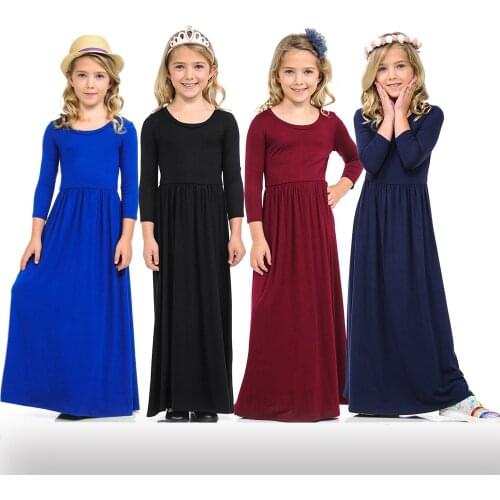 Princess Beach Dress Bohemian Maxi Dresses for Girls Floral Dresses Kids Long Sleeve Clothes Outfits Casual Party Clothing