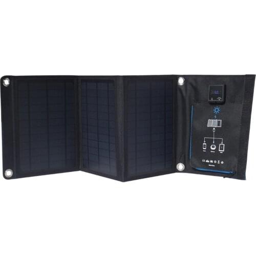Xionel 18W Solar Portable Battery Charger Foldable High Efficiency Monocrystalline Solar Panel Charger with Dual USB Ports