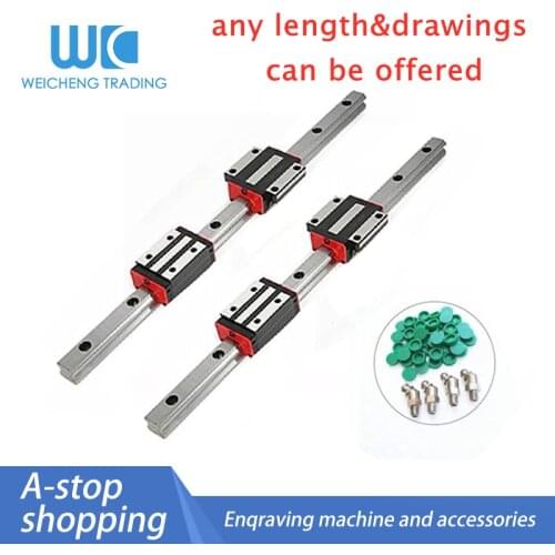 Guides for machined tools 1 set HR of linear rail 2pcs HGR30/HGR35/HGR45+100mm-1150mm +4pcs Block guides for cnc parts