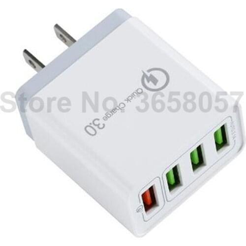 100pcs 4usb 3.0 wall charger Qc3.0 Fast Usb Travel Charger UK/EU/US Quick Charge 4 ports Usb Mobile Phone Charger for i phone 11