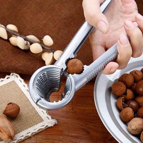 Nutcracker Pecan Walnut Plier Opener Tool Metal Multifunctional Nutcracker Silver Household Kitchen Accessories
